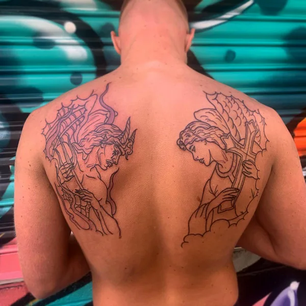 Good vs Evil tattoo 12