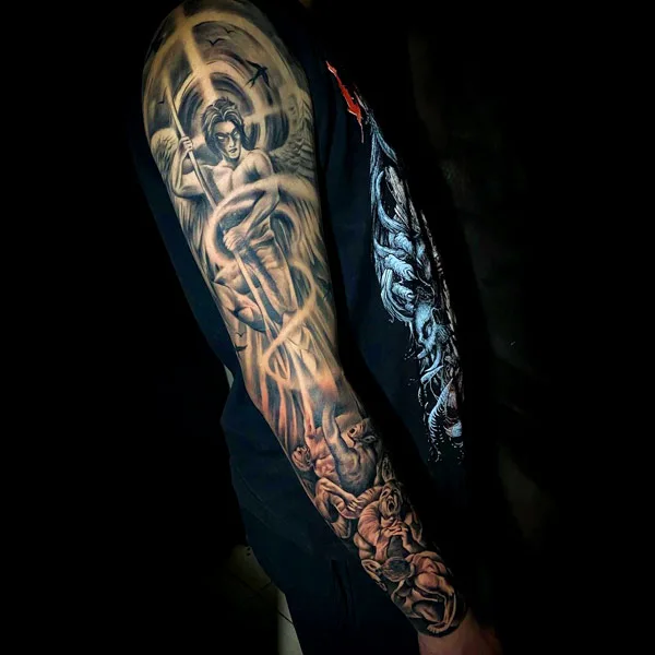 Good vs evil Tattoo Sleeve