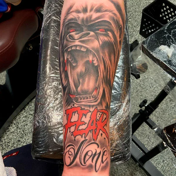 Gorilla fear none tattoo