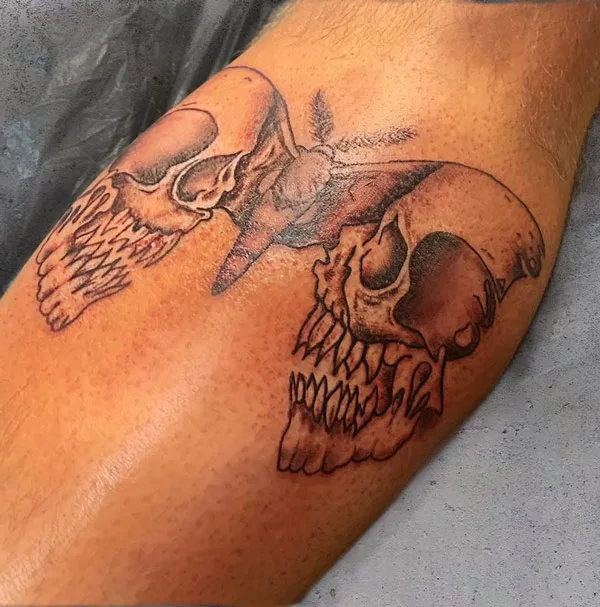 Gothic Moth Tattoo