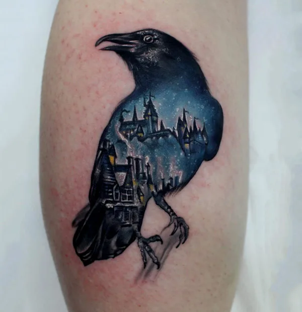 Gothic Raven Tattoo