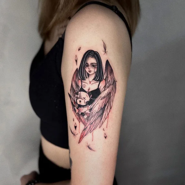 Gothic angel tattoo 1