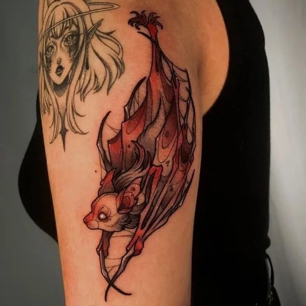 Gothic bat tattoo