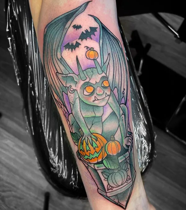Gothic gargoyle tattoo