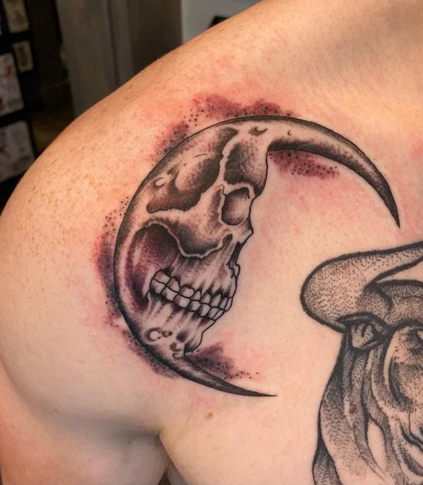 Gothic moon tattoo 1