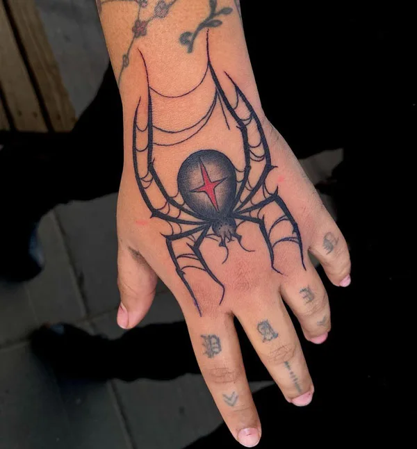 Gothic spider tattoo