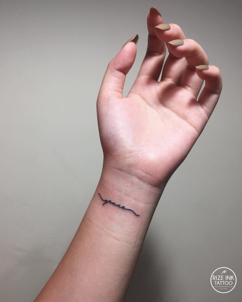 Grace Word Scripting Lettering Tattoo an Elegant and Meaningful Addition Graceful Reminder