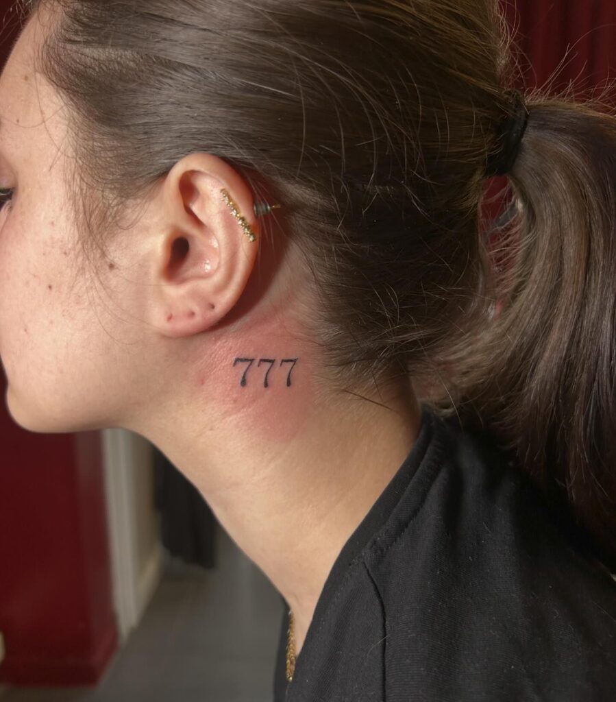 Graceful 7777 Behind the Ear: Whispers of Luck 
