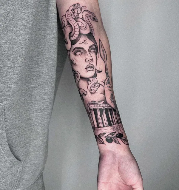 Greek mythology Medusa tattoo
