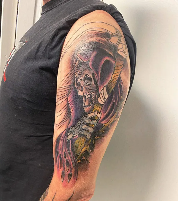Grim Reaper Arm Tattoo 1
