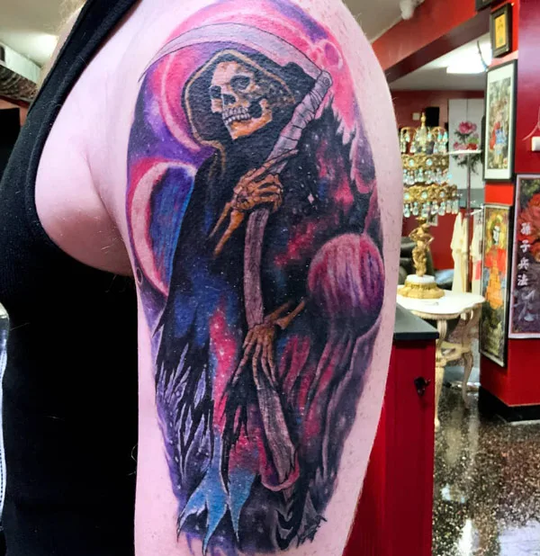 Grim Reaper Arm Tattoo 2
