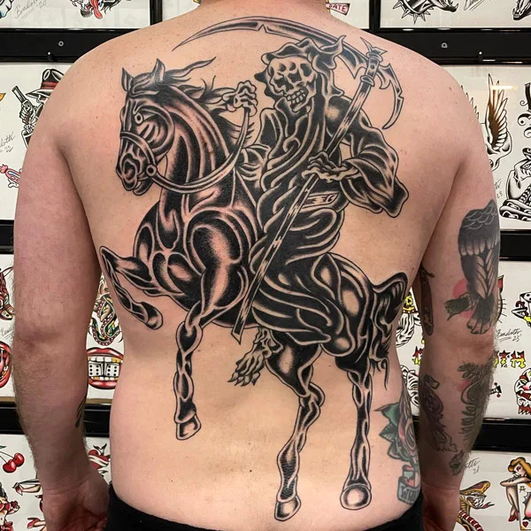 Grim Reaper Back Tattoo 2