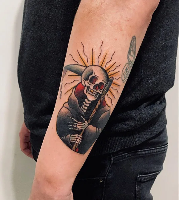Grim Reaper Forearm Tattoo 3