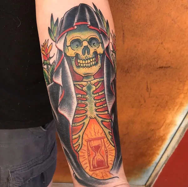 Grim Reaper Hourglass Tattoo 1