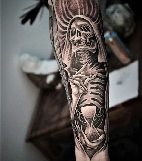 Grim Reaper Hourglass Tattoo 2