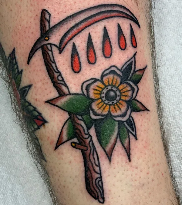 Grim Reaper Scythe Tattoo 3