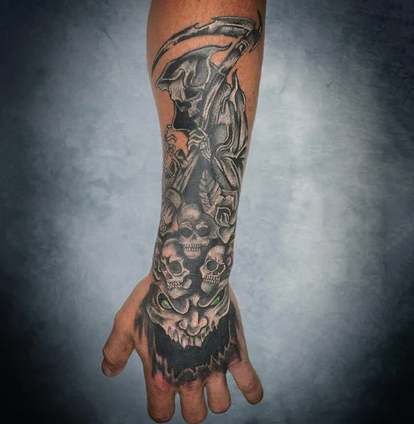 Grim Reaper Skull Tattoo 1