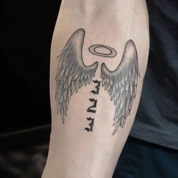 Guardian angel wings tattoo