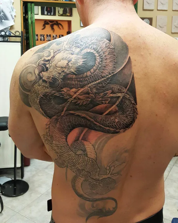 Half Back dragon tattoo