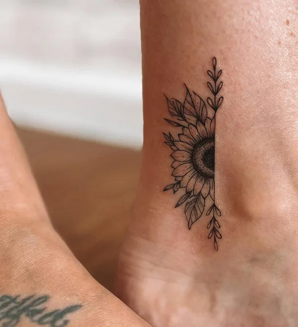 Half Sunflower Tattoo 2