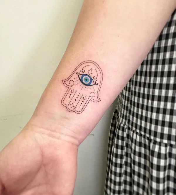Hamsa Evil Eye Tattoo 1