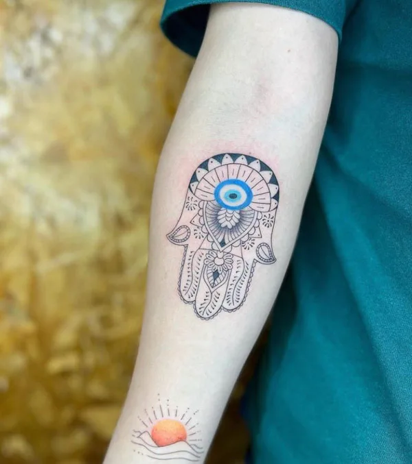 Hamsa Evil Eye Tattoo 2