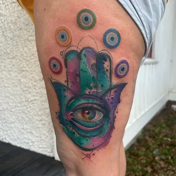 Hamsa Evil Eye Tattoo 3