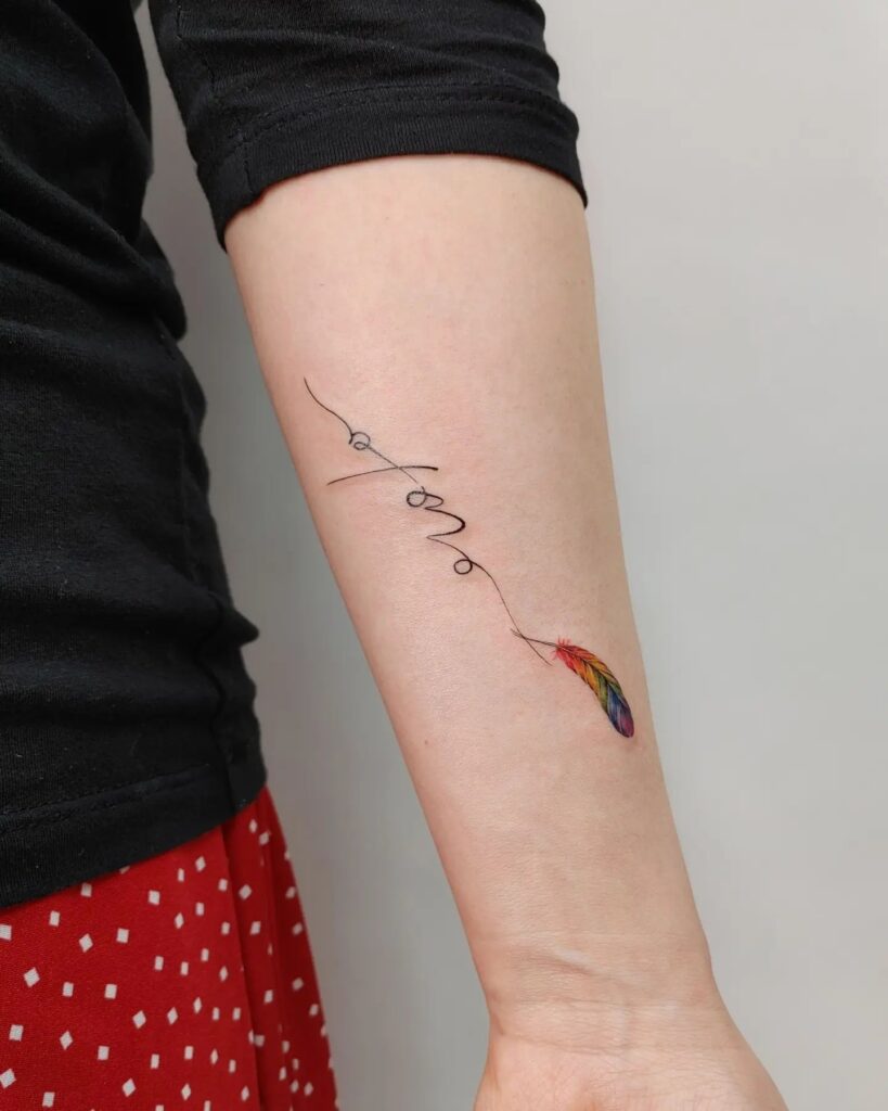 Handwriting Tattoo in Korean Name Tattoo on the Forearm
