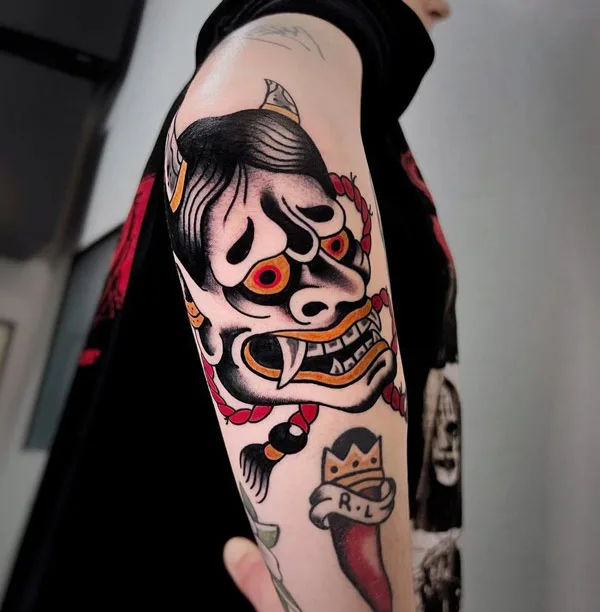 Hannya Mask Arm Tattoo