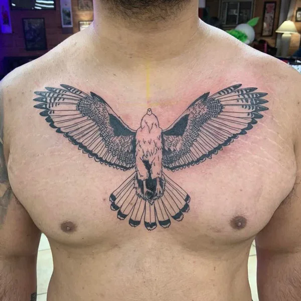 Hawk Chest Tattoo 2