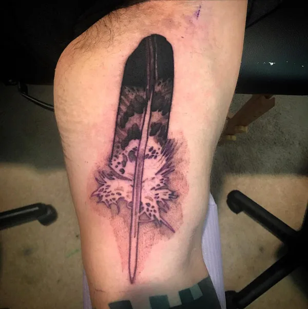 Hawk Feather Tattoo 1