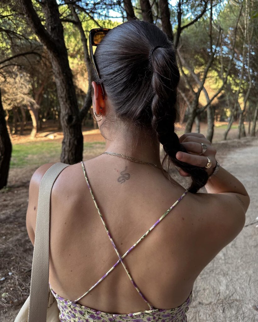 Healed Snake Tattoo on the Back of the Neck: Neck Serpent Art