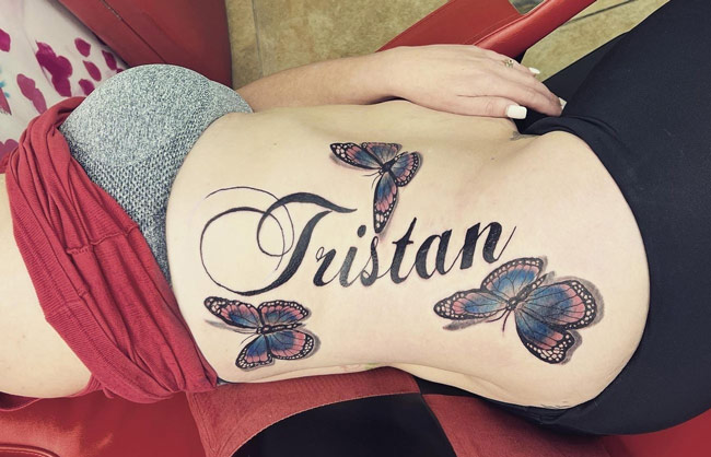 Healing from a rib tattoo