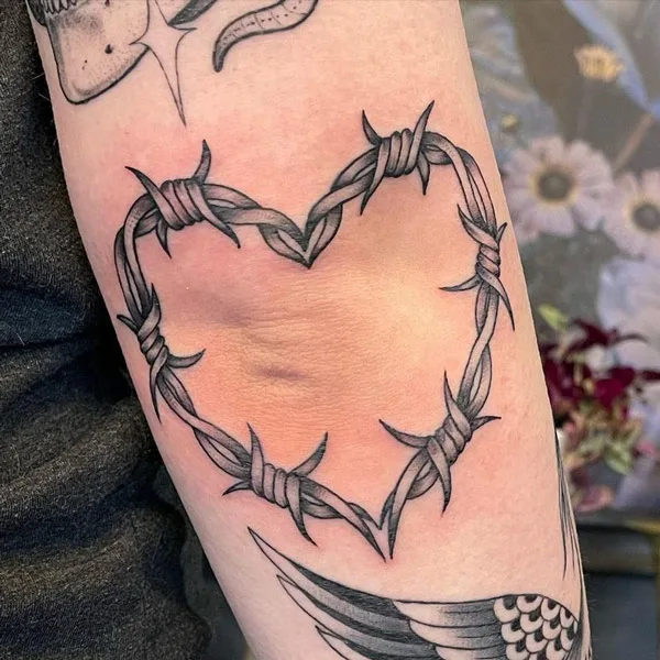 Heart Barbed Wire Tattoo 1