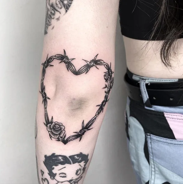 Heart Barbed Wire Tattoo 2