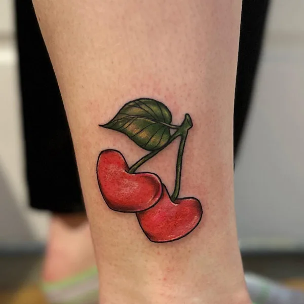 Heart Cherry Tattoo 1