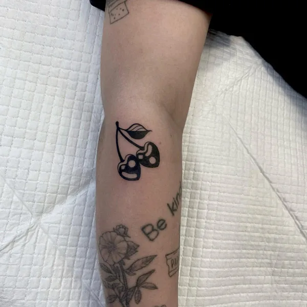 Heart Cherry Tattoo 2