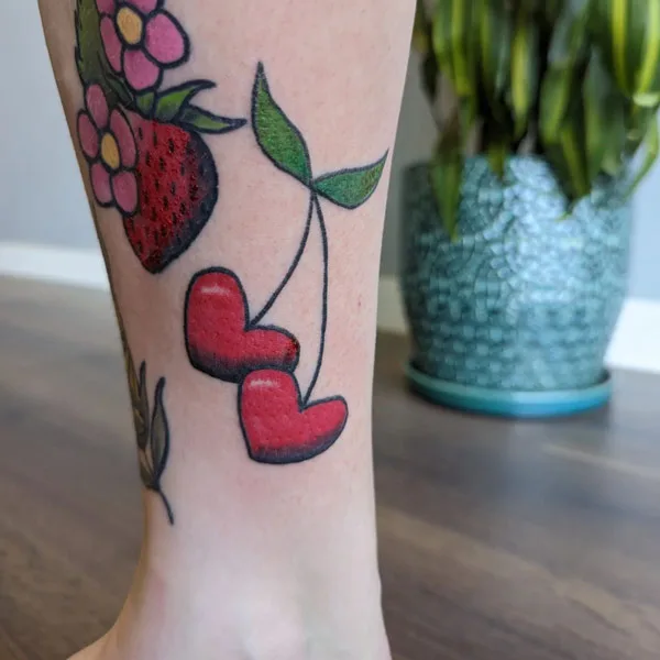 Heart Cherry Tattoo 3