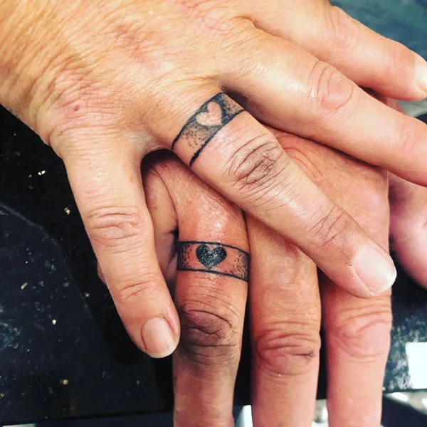 Heart Wedding Ring Tattoo 2