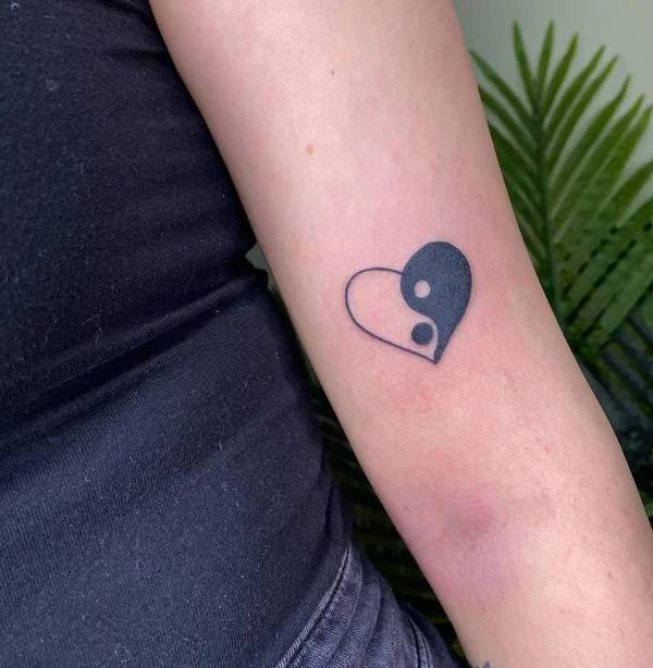 Heart Yin Yang Tattoo 2