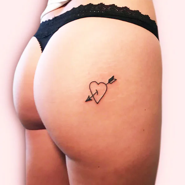 Heart tattoo on butt