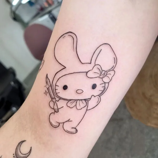 Hello Kitty tattoo 69
