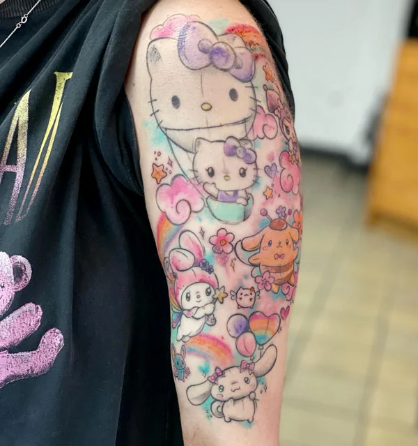 Hello kitty tattoo sleeve