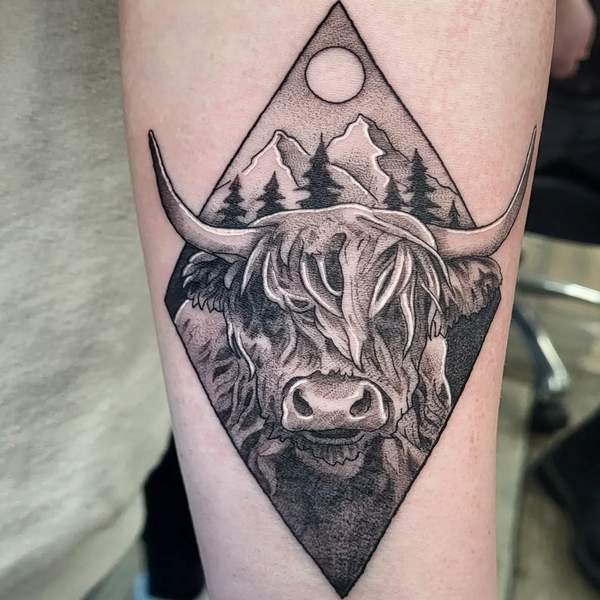 Highland Cow Tattoo 1