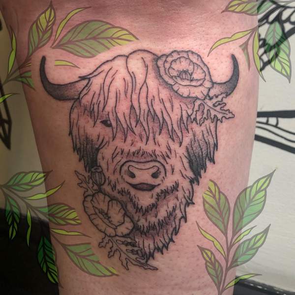 Highland Cow Tattoo 2