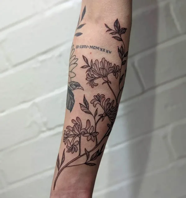 Honeysuckle Forearm Tattoo 1