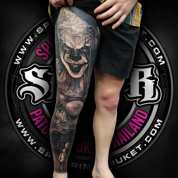 Horror Leg Sleeve Tattoo 2