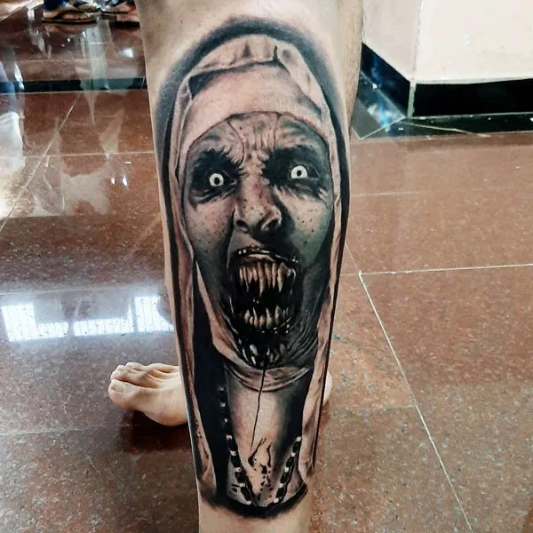 Horror nun tattoo