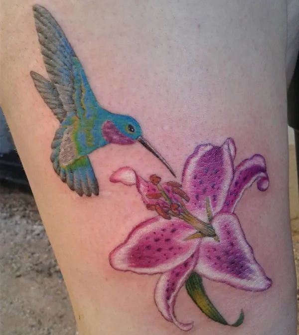 Hummingbird Flower Tattoo 3