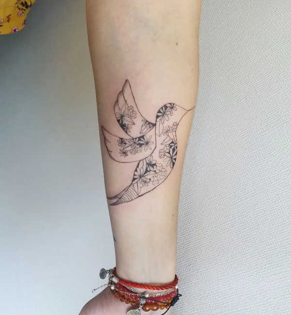 Hummingbird Flower Tattoo 4